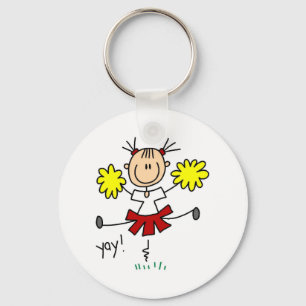 Rode en gele Cheerleader T-shirts en GIfts Sleutelhanger