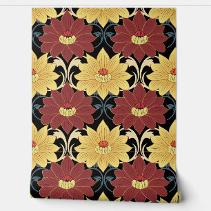 Rode en gele chrysanten behang