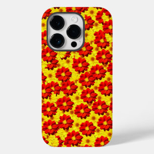 Rode en gele dahlia bloemen Case-Mate iPhone 14 pro hoesje
