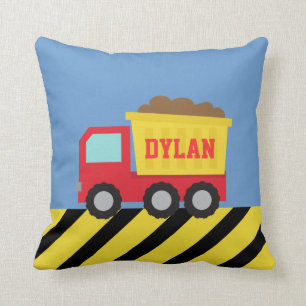 Rode en Gele Dump Truck, Voor Kinderen Kussen