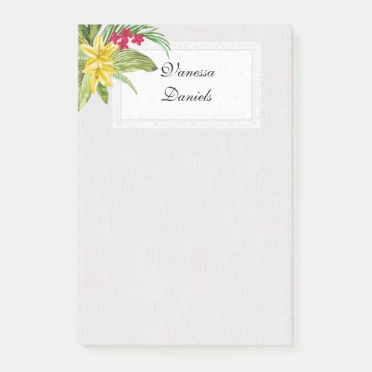 Rode en gele exotische bloemen post-it® notes (Voorkant)