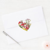 Rode en gele feestelijke partij hart sticker (Envelop)