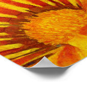 Rode en gele Gazania Acrylverf Poster (Hoek)