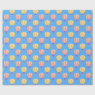 Rode en gele heteluchtballonnen patroon cadeaupapier