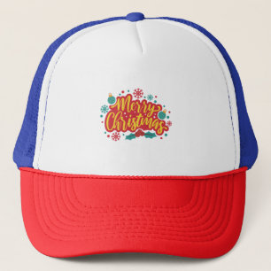 Rode en gele kerst trucker pet
