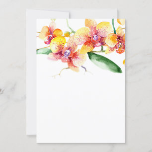 Rode en gele orchideeën Lege Huwelijk Kaart