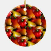 Rode en gele paprika's keramisch ornament (Achterkant)