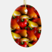 Rode en gele paprika's keramisch ornament (Achterkant)