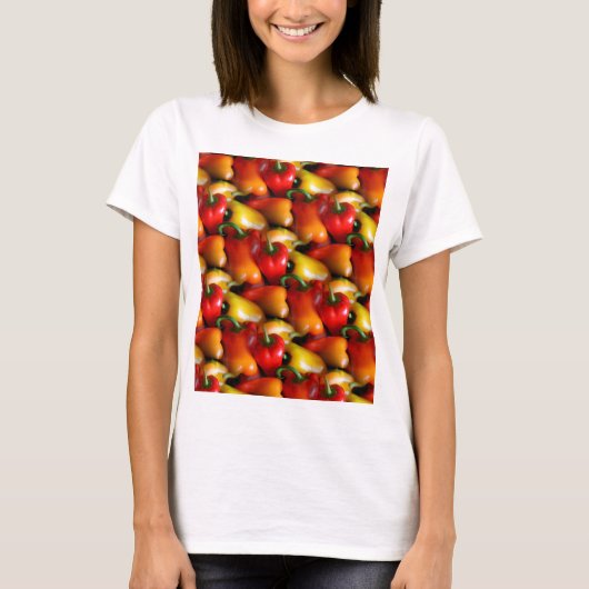 Rode en gele paprika's t-shirt (Voorkant)