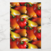 Rode en gele paprika's wijn etiket (Enkel label)