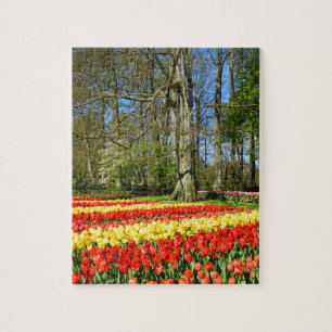 Rode en gele tulpen legpuzzel