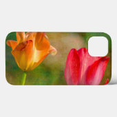 Rode en gele tulpen op getextureerde achtergrond Case-Mate iPhone case (Achterkant (horizontaal))