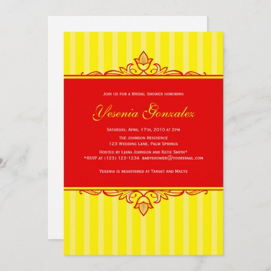 Rode en gele uitnodigingen (Voorkant / Achterkant)