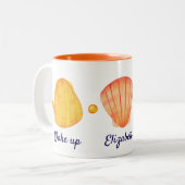 Rode en Gele Waterverf Seashells Mok (Voorkant links)