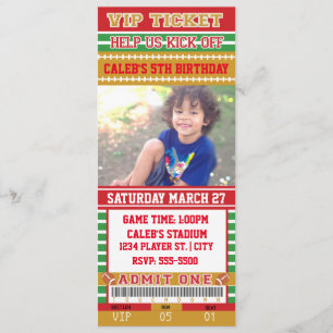 RODE EN GOUDE FOOTBALL FOTO TICKET INVITATIE KAART