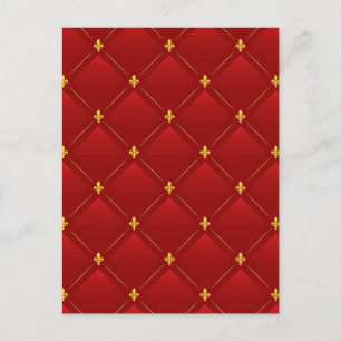 Rode en gouden art nouveau-patroon briefkaart