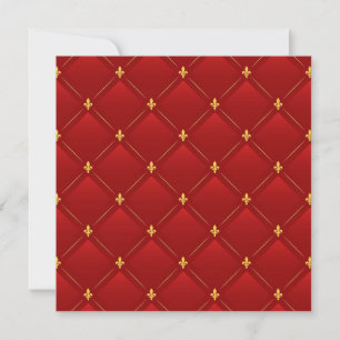 Rode en gouden art nouveau-patroon feestdagenkaart