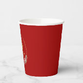 Rode en gouden Chinese bloem met dubbel geluk Papieren Bekers (Links)