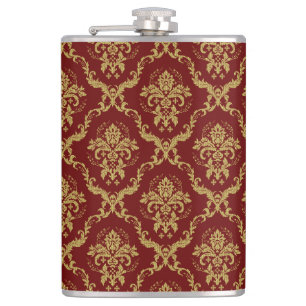 Rode en gouden  damp heupfles