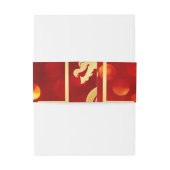 Rode en gouden draken bruiloft uitnodigingen wikkel (Achterkant Voorbeeld)