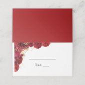 Rode en gouden Floral bruiloft gastkaart (Buitenkant ongevouwen)