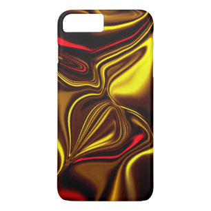 Rode en gouden gebogen slagen op een donkere achte iPhone 8 plus / 7 plus hoesje