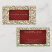 Rode en gouden glitter visitekaartje (Voorkant / Achterkant)