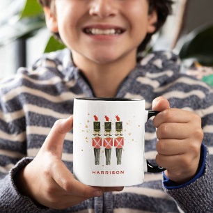 Rode en gouden notenkraker gepersonaliseerde kerst mok