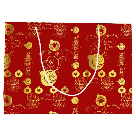 Rode en gouden Ornamenten Large Cadeauzakje (Achterkant)