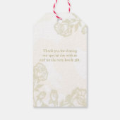 Rode en gouden rozen Bruiloft Dank u cadeau label Cadeaulabel (Achterkant)