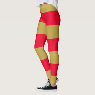 Rode en gouden strepen leggings