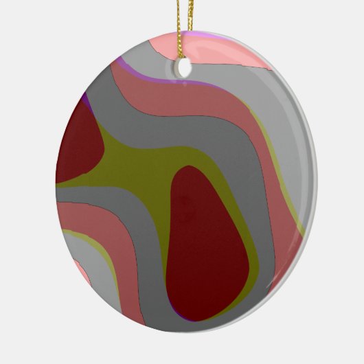 Rode en grijze 310 Abstracte kunst - Retro Keramisch Ornament (Links)