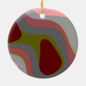 Rode en grijze 310 Abstracte kunst - Retro  Keramisch Ornament (Achterkant)