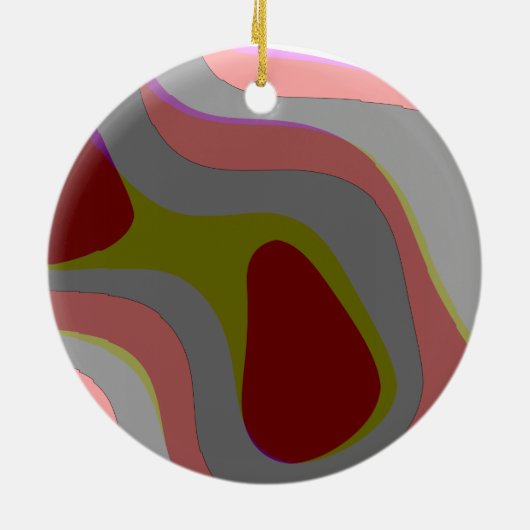 Rode en grijze 310 Abstracte kunst - Retro  Keramisch Ornament (Achterkant)