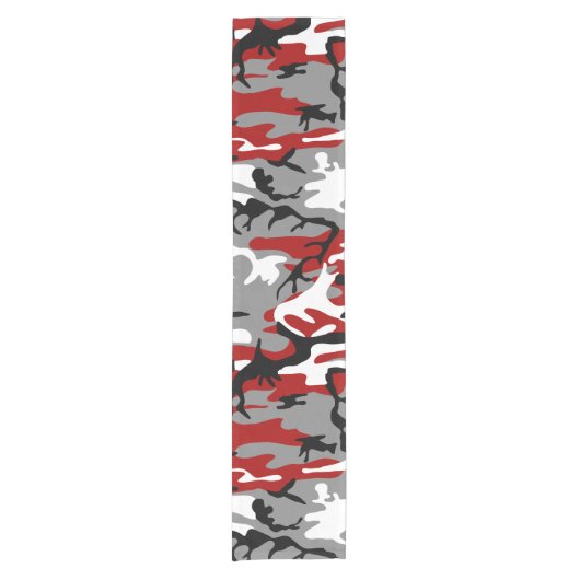 Rode en grijze camouflage, leger, leger korte tafelloper (Voorkant)