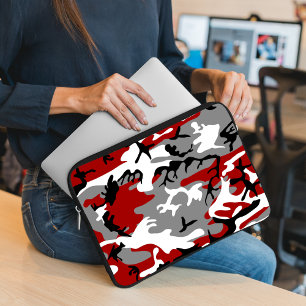 Rode en grijze camouflage, leger, leger laptop sleeve