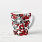 Rode en grijze camouflage, leger, leger latte mok (Rechterhoek)