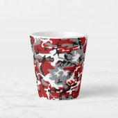 Rode en grijze camouflage, leger, leger latte mok (Voorkant)