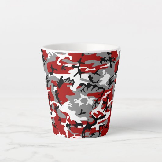 Rode en grijze camouflage, leger, leger latte mok (Voorkant)