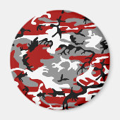 Rode en grijze camouflage, leger, leger magneet (Voorkant)