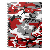 Rode en grijze camouflage, leger, leger notitieboek (Voorkant)
