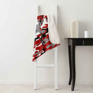 Rode en grijze camouflage, leger, leger sherpa deken