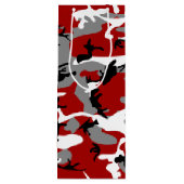 Rode en grijze camouflage, leger, leger wijn cadeautas (Achterkant)