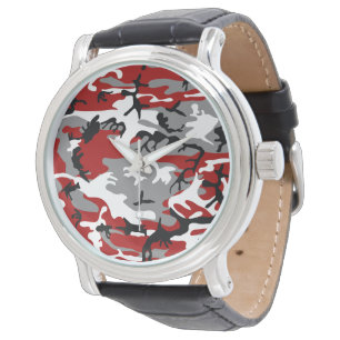Rode en grijze camouflage, militair, leger horloge