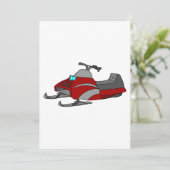 Rode en grijze sneeuwscooter kaart (Staand voorkant)