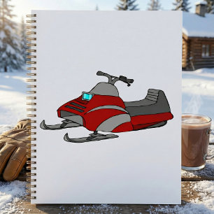 Rode en grijze sneeuwscooter planner