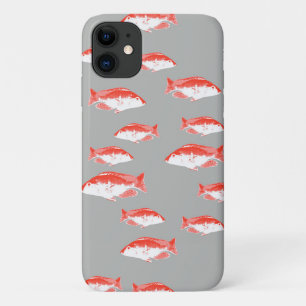 Rode en grijze vis iPhone 11 hoesje