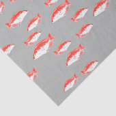 Rode en grijze vis tissuepapier (Detail)