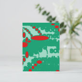 rode en groene 1123 abstracte kunst briefkaart (Staand voorkant)