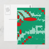 rode en groene 1123 abstracte kunst briefkaart (Voorkant / Achterkant)